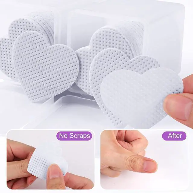 Alt view image 6 of 7 - 400pcs Lint Free Nail Wipes, 1 Pull-Off Pump-Style BottleNail Cleaning Pads, for Cleaning Nails for Manicures, Mascara Extension Glue Cleaning Wipes, and Nail Care Product Sets (Pink + White)