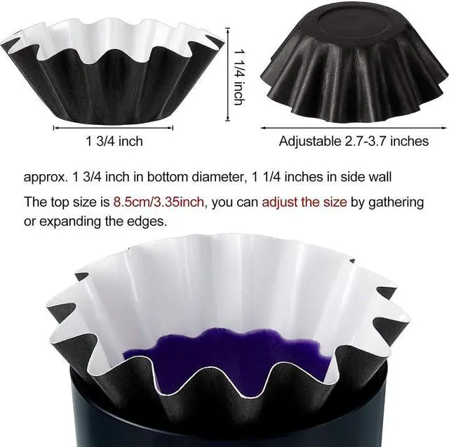 Alt view image 2 of 7 - Boao 25 Pcs Silicone Wax Melt Liners,Black | Reusable Leakproof Wax Cups for Scented Warmers, Fit Electric Melter Burner, Effortless to clean Silicone Warmer Liner Insert