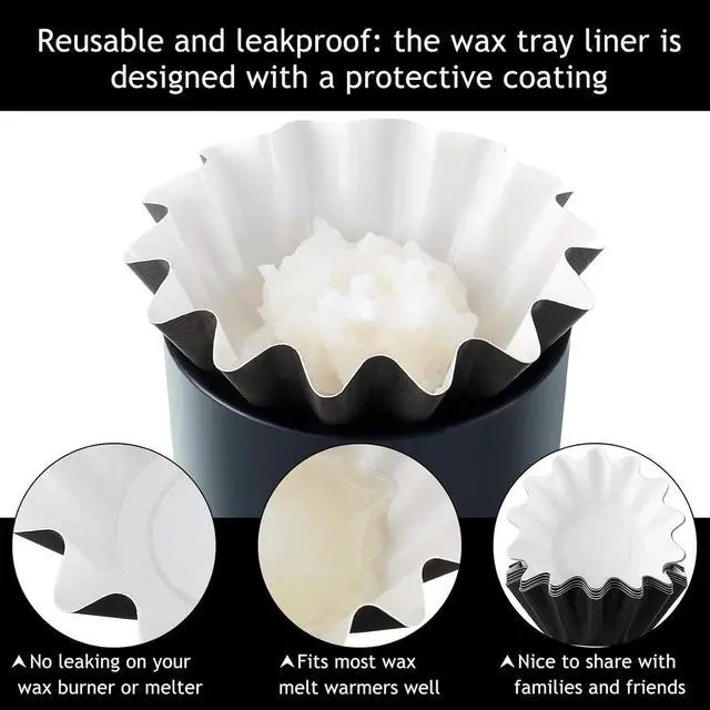 Alt view image 4 of 7 - Boao 25 Pcs Silicone Wax Melt Liners,Black | Reusable Leakproof Wax Cups for Scented Warmers, Fit Electric Melter Burner, Effortless to clean Silicone Warmer Liner Insert