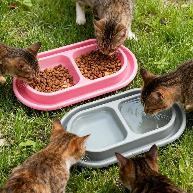Alt view image 6 of 6 - Ant Away Outdoor Cat Bowl, Double Pet Bowl with Water Moat, Spill-Proof Design, Food & Water Feeder for Outdoor Cats Ants Away, Easy Clean, Lightweight Plastic(Small, 2 Packs)