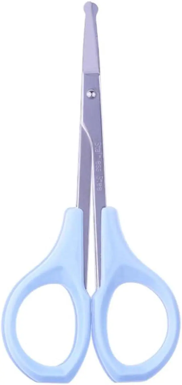 Alt view image 2 of 5 - SHINING CROWN 4 Inch Premium Nose & Ear Hair Scissors, Safety Blades with Rounded Tip for Trimming Kid's & Adult's Nails, Facial & Eyebrow Hair