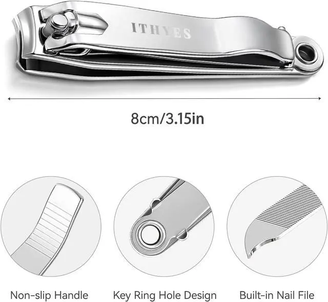 Alt view image 4 of 6 - Nail Clippers Nail Cutter Toenail Fingernail Clipper for Thick Nails Stainless Steel Sharp Sturdy Trimmer for Men & Women 1 Pack (Silver)