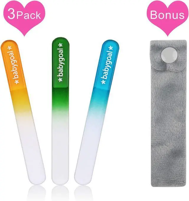 Alt view image 2 of 5 - Babygoal Baby Nail Files 3 Pack,Newborn Nail Files with a Pouch,Genuine Czech Float Glass, Gift for Newborns,Toddlers,Infant, Babies &Young Children 3NF02