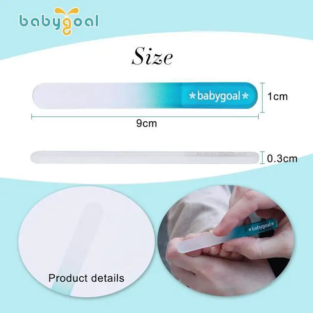 Alt view image 4 of 5 - babygoal Newborn Baby Nail File 3 Pack with a Pouch, Genuine Czech Float Glass, Baby Gift for Newborns, Toddlers, Infant, Babies & Young Children by Babygoal 3NF01