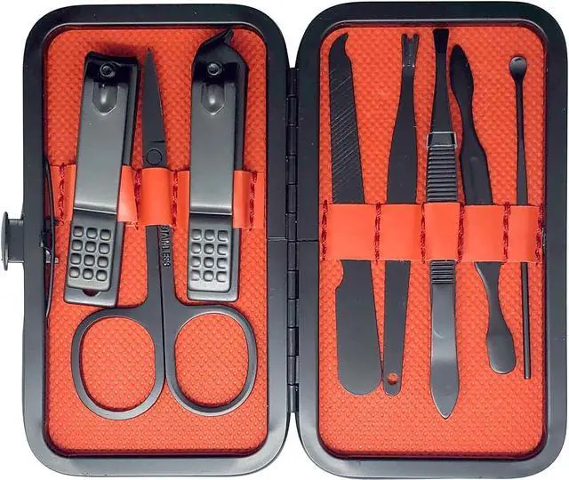 Main image of P2P Nails 8 Piece Nail Clipper Set - Personal Care Manicure Set - Professional Quality Stainless Steel Nail Care Grooming Kit