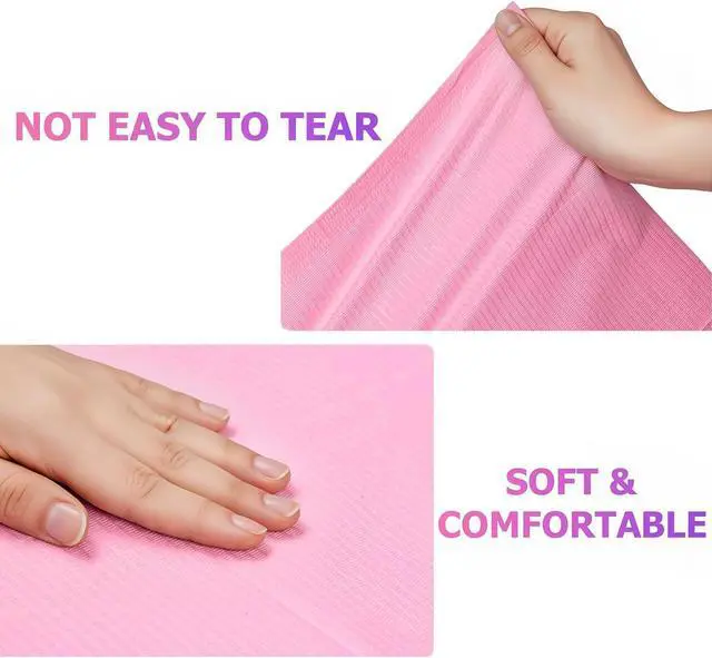 Alt view image 5 of 7 - Makartt 50 Pcs Pink Disposable Nail Mats, 18"x13" Waterproof | 3-Ply Absorbent Nail Mat with PE backing, Foldable for Easy Storage, Ideal for Salon, Tattoo, and Home DIY Manicure