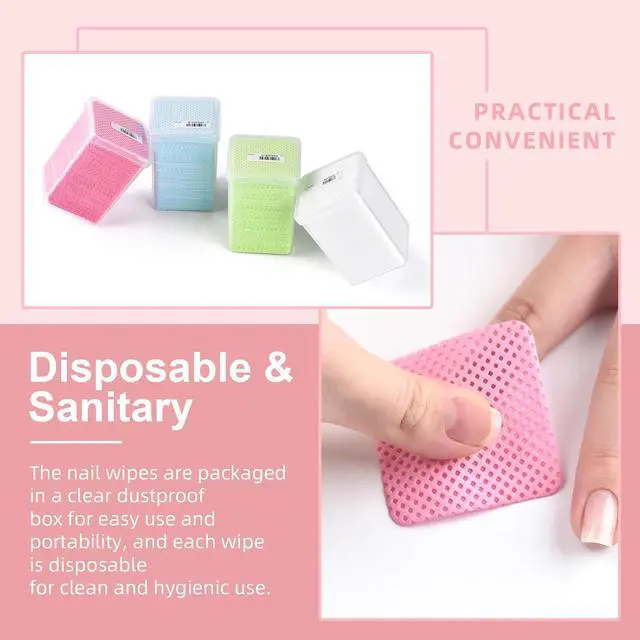 Alt view image 4 of 6 - Lint Free Nail Wipes 350Pcs Nail Polish Removal Wipes Disposable Non-Woven Nail Cotton Pads Super Absorbent Eyelash Extension Glue Cleaning Wipe Nail Salon and Home Use, Blue