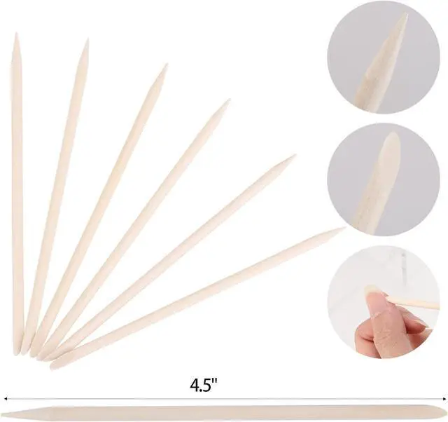 Alt view image 6 of 7 - 400pcs Nail Files Kit- 200 Mini Nail Files 180/240 Grit, 200pcs Orange Nail Sticks Pedicure Wood Cuticle Pushers