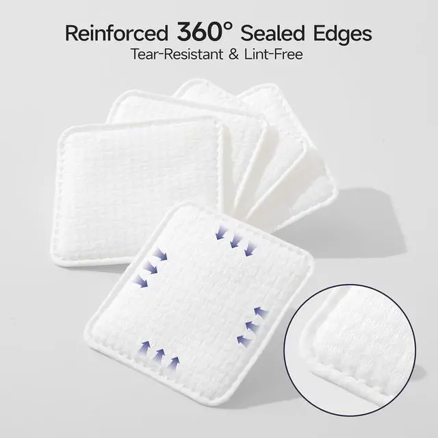 Alt view image 5 of 7 - ECOLOOK Cotton Pads for Face, Triple Layer Textured Facial Cotton Pads with Ultra Soft Surface, Lint Free Reinforced Edge Design, Gentle Exfoliating Makeup Remover Pads for Toner & Skincare Routine