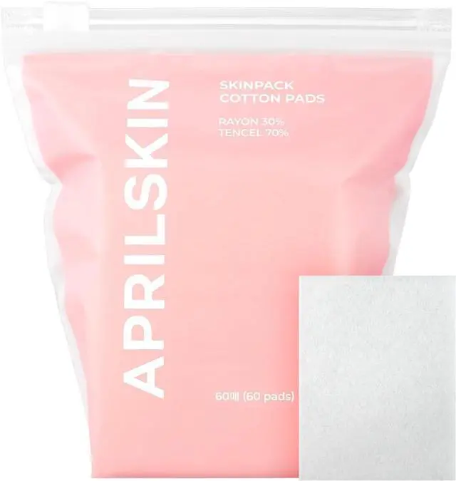 Main image of APRILSKIN Facial Cotton Pads for Toner, DIY Mask | Stretchable Facial Pads for Toner, DIY Masks & Makeup Removal 60 pads