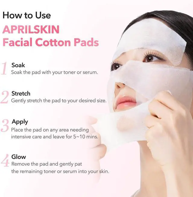 Alt view image 5 of 6 - APRILSKIN Facial Cotton Pads for Toner, DIY Mask | Stretchable Facial Pads for Toner, DIY Masks & Makeup Removal 60 pads
