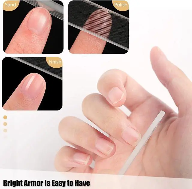 Alt view image 3 of 5 - Glass Nail Files for Natural Nails, 3Pack with Case & Nano Glass Shiner | Tempered Glass Build, Includes Storage Case, For Natural Nails, For Filing & Buffing, Home Travel Salon Manicure Use