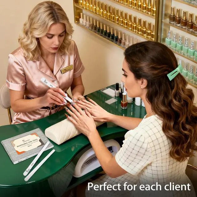 Alt view image 6 of 7 - Maryton Disposable Professional Nail Files, 100/180 Grit, 50PCS | 6.5x 0.5, Tapered Shape, Thin Emery Boards for Nails, Salon Grade, Manicure Pedicure Tools