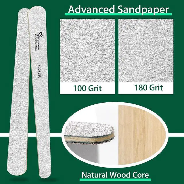 Alt view image 4 of 7 - Maryton Disposable Professional Nail Files, 100/180 Grit, 50PCS | 6.5x 0.5, Tapered Shape, Thin Emery Boards for Nails, Salon Grade, Manicure Pedicure Tools