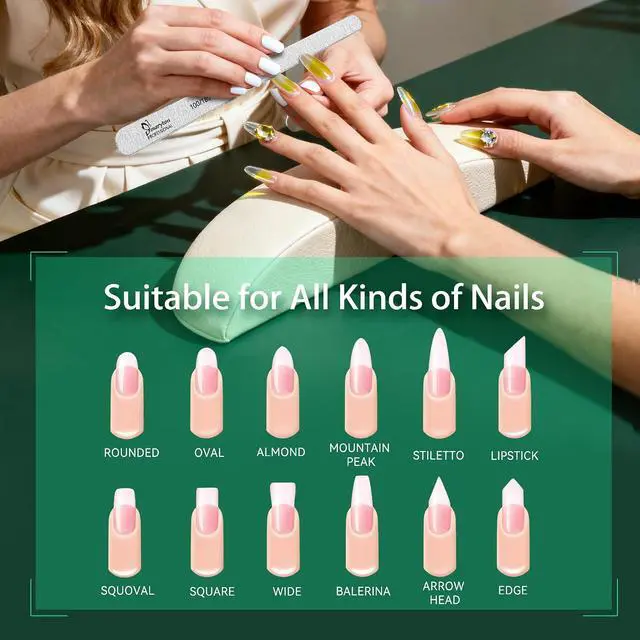 Alt view image 5 of 7 - Maryton Disposable Professional Nail Files, 100/180 Grit, 50PCS | 6.5x 0.5, Tapered Shape, Thin Emery Boards for Nails, Salon Grade, Manicure Pedicure Tools