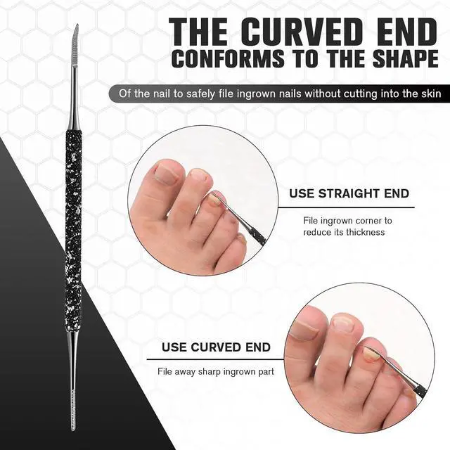Alt view image 4 of 7 - FERYES Ingrown Toenail Tools,Toenail Lifter and Toenail File Set for Ingrown Toenails Treatment - Surgical Grade Stainless Steel Under Nail Cleaner Pedicure Tools - W/Tin Storage Box