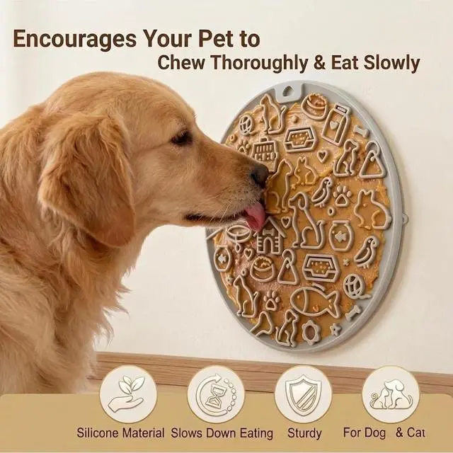 Alt view image 2 of 7 - 2PCS Slow Feeder Dog Bowls Insert and Lick Mat Set for Dogs | Strong suction cups fit snugly,safe food silicone,slowing eating,for wet or dry food,dishwasher safe,fits most dog bowls