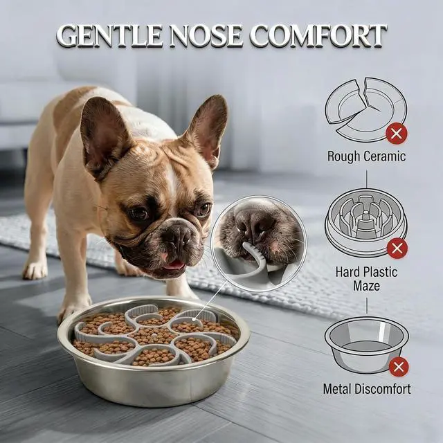 Alt view image 4 of 7 - 2PCS Slow Feeder Dog Bowls Insert and Lick Mat Set for Dogs | Strong suction cups fit snugly,safe food silicone,slowing eating,for wet or dry food,dishwasher safe,fits most dog bowls
