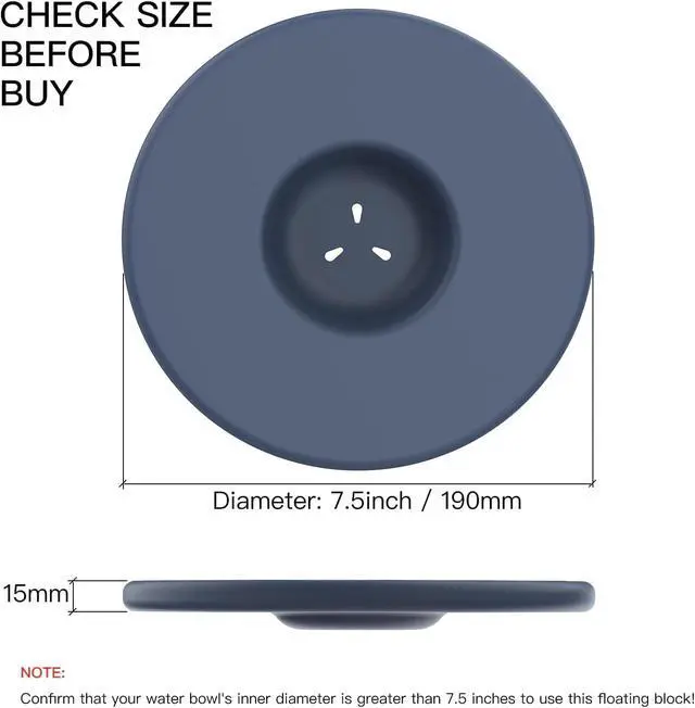 Alt view image 2 of 7 - Feedoo Floating Disk Replacement for Dog Water Bowl | Splash Control Insert for Reduced Water Spills, Fits 7.6-7.8 inch Inner Diameter Bowls, No Bowl Included