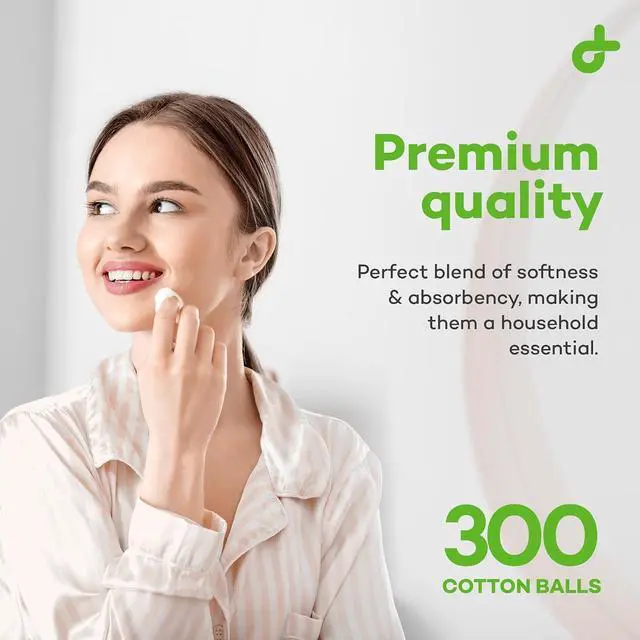 Alt view image 5 of 7 - Dealmed Cotton Balls - Soft, Absorbent, Zip-Lock Bag - 300 Count | 100% Pure Material, Non-Sterile, Round Shape, White, Dye Free, Perfume Free, For Makeup Removal, Wound Care, 7200 Per Case