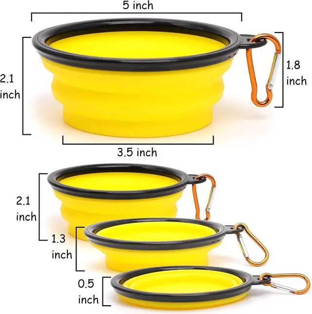 Alt view image 2 of 7 - 2 Pack Dog Bowl Pet Collapsible Bowls with Clasp Puppy Travel Bowl Portable Cats Water Food Dish for Walking Parking Outdoors Traveling