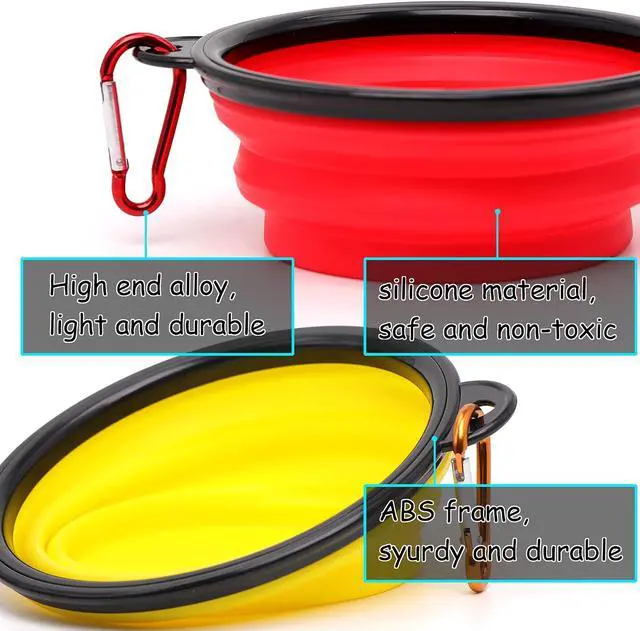 Alt view image 4 of 7 - 2 Pack Dog Bowl Pet Collapsible Bowls with Clasp Puppy Travel Bowl Portable Cats Water Food Dish for Walking Parking Outdoors Traveling