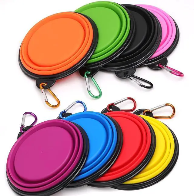 Alt view image 3 of 7 - 2 Pack Dog Bowl Pet Collapsible Bowls with Clasp Puppy Travel Bowl Portable Cats Water Food Dish for Walking Parking Outdoors Traveling