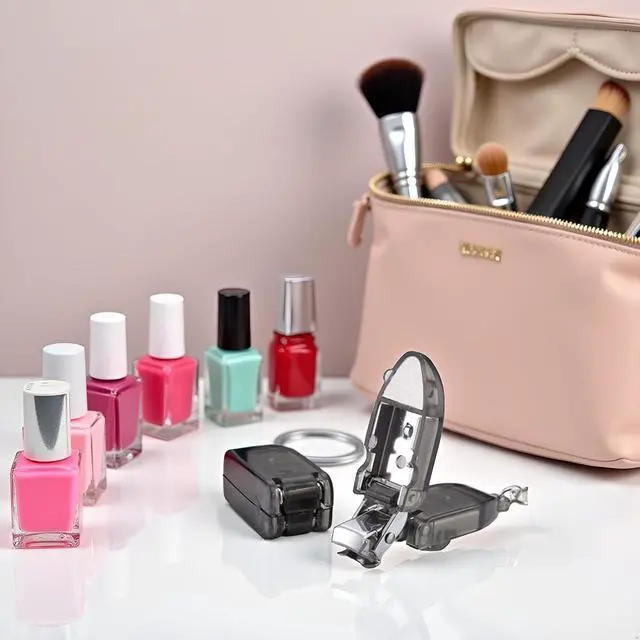 Alt view image 5 of 7 - Silver Travel Keychain Finger Nail Clippers,Portable Nail Clippers for Thick Nails with Nail Files Mini Foldable Stainless Steel Nail Cutter Tools and Accessories