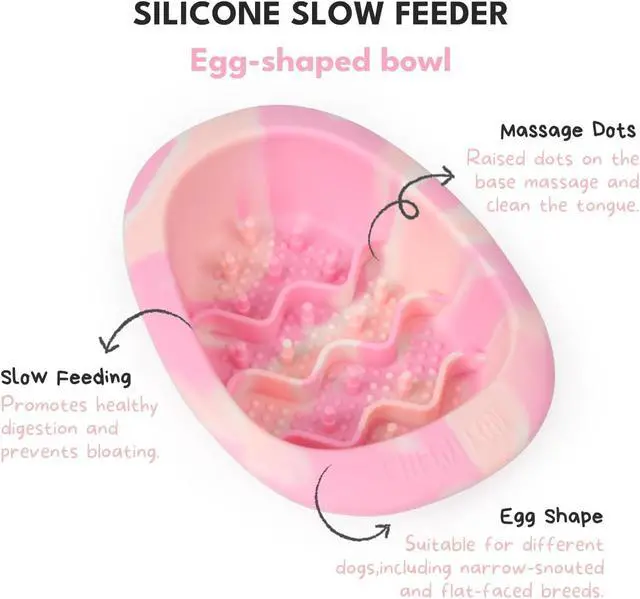 Alt view image 2 of 7 - CHEWFFON Dog & Cat Lick Mat Bowl with Suction Cups, Cotton Candy Small | BPA-Free Silicone Slow Feeder Bowl, Non Slip Pet Food Bowl, Reduces Boredom and Anxiety, Dishwasher Safe