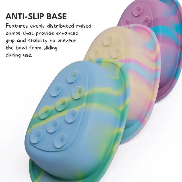 Alt view image 4 of 7 - CHEWFFON Dog & Cat Lick Mat Bowl with Suction Cups, Cotton Candy Small | BPA-Free Silicone Slow Feeder Bowl, Non Slip Pet Food Bowl, Reduces Boredom and Anxiety, Dishwasher Safe