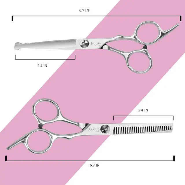 Alt view image 4 of 7 - Hair Cutting Scissors Thinning Shears Set for Kids, Fcysy 6 in Children Safety Round Tip Haircut Shears Kit, Stainless Steel Hair Cutting Tools for Toddlers, Boys & Girls Home Use Grooming