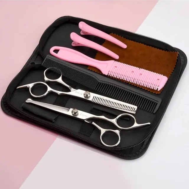 Alt view image 5 of 7 - Hair Cutting Scissors Thinning Shears Set for Kids, Fcysy 6 in Children Safety Round Tip Haircut Shears Kit, Stainless Steel Hair Cutting Tools for Toddlers, Boys & Girls Home Use Grooming