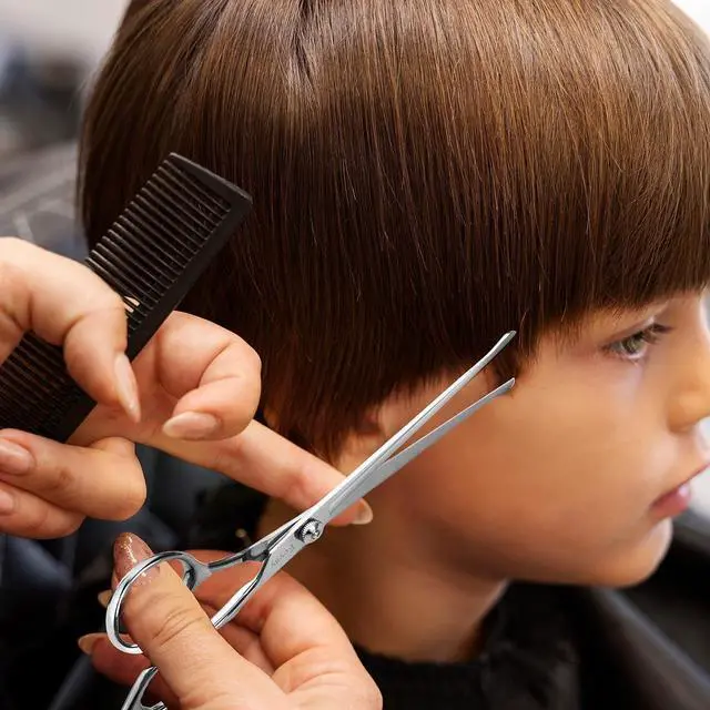Alt view image 6 of 7 - Hair Cutting Scissors Thinning Shears Set for Kids, Fcysy 6 in Children Safety Round Tip Haircut Shears Kit, Stainless Steel Hair Cutting Tools for Toddlers, Boys & Girls Home Use Grooming