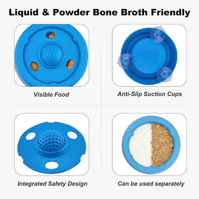 Alt view image 3 of 7 - Slow Feeder Dog Bowls for Liquid Treats, Dog Licking Bowl with Rolling Ball, Entertained Ball Dog Lick Bowl, Promotes Hydration and Calm Licking, Large Capacity Dog Lick Bowl for All Breeds