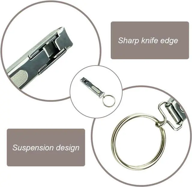 Alt view image 3 of 7 - Collapsible Travel Nail Clipper with Keychain - Ultra-Thin Hand & Toe Nail Cutter, Built-in Nail File | Compact Fingernail & Toenail Scissors for Men & Women, Portable Toiletries Design