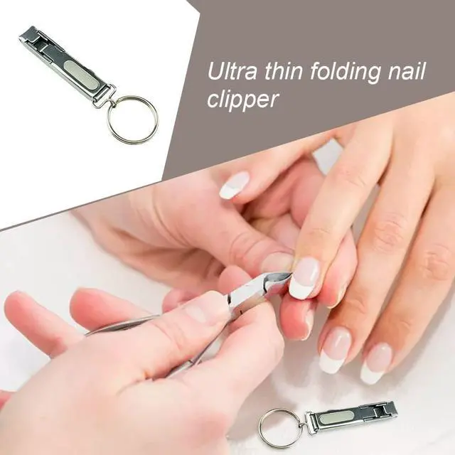 Alt view image 5 of 7 - Collapsible Travel Nail Clipper with Keychain - Ultra-Thin Hand & Toe Nail Cutter, Built-in Nail File | Compact Fingernail & Toenail Scissors for Men & Women, Portable Toiletries Design