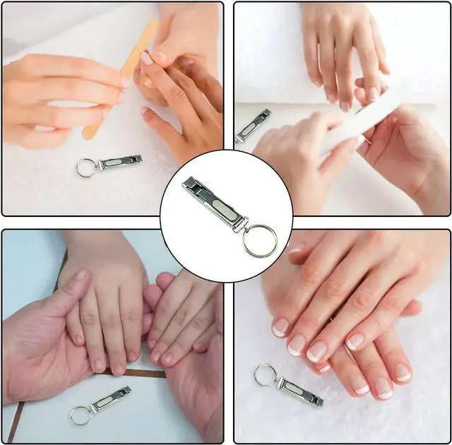 Alt view image 7 of 7 - Collapsible Travel Nail Clipper with Keychain - Ultra-Thin Hand & Toe Nail Cutter, Built-in Nail File | Compact Fingernail & Toenail Scissors for Men & Women, Portable Toiletries Design