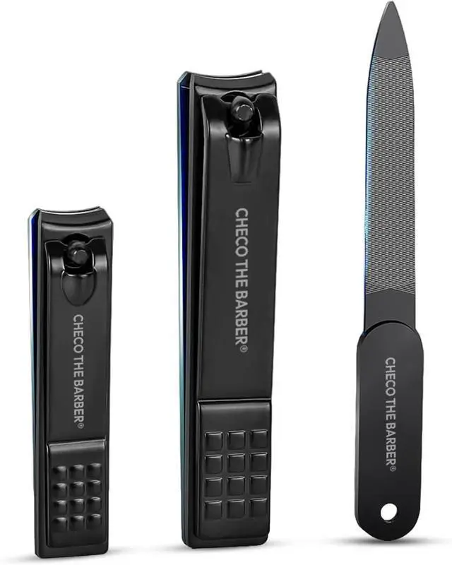 Main image of Professional 3-in-1 Nail Clipper Set Toenail & Fingernail Clippers + Nail File | Stainless Steel, Sharp Precision Blades, Non-Slip Grip, Durable Grooming Kit for Men & Women