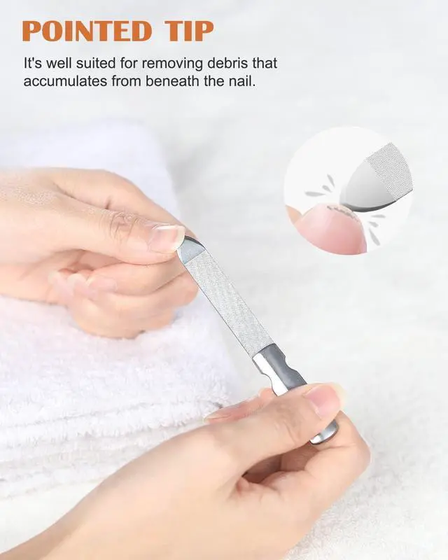 Alt view image 3 of 7 - FVION Professional Metal Nail Files - 2 PCS, Double-Sided, Stainless Steel, Coarse & Fine Grit, Manicure & Pedicure Tool Set