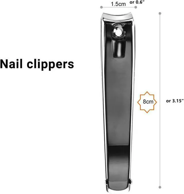 Alt view image 3 of 7 - 2PCS Nail Clippers Set, Fingernail and Toenail Clipper Cutters with File | Stainless Steel Sharp and Curved Blade Black