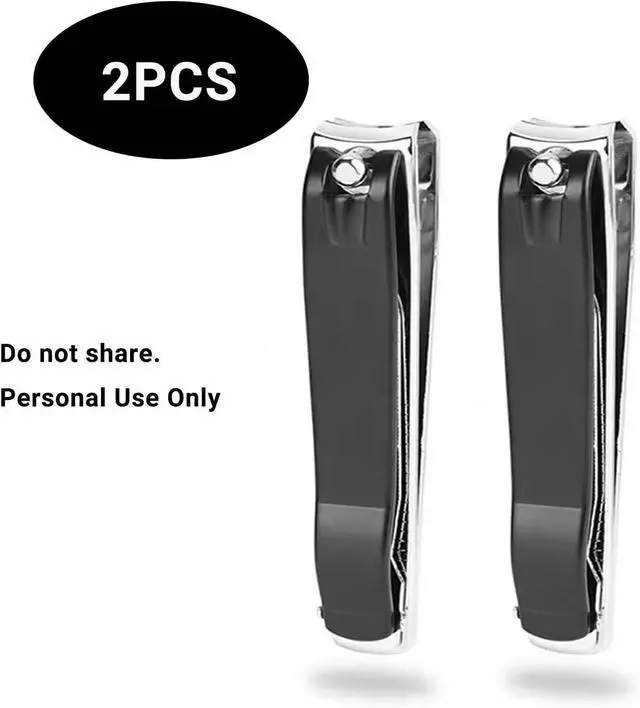 Alt view image 4 of 7 - 2PCS Nail Clippers Set, Fingernail and Toenail Clipper Cutters with File | Stainless Steel Sharp and Curved Blade Black