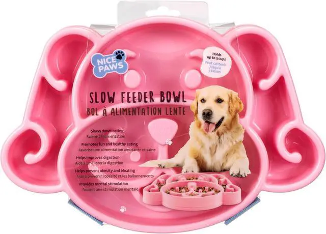 Alt view image 2 of 2 - Slow Feeder Dog Bowl, 3 Cups, Anti-Choking & Anti-Gulping, Reduces Bloat, Non-Slip, Durable Slow Eating Bowl for Small to Medium Dogs, Healthy Pet Feeding Dish (Pink)