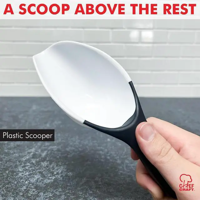 Alt view image 2 of 7 - Chef Craft Select Plastic Scoop, 1 Cup, White