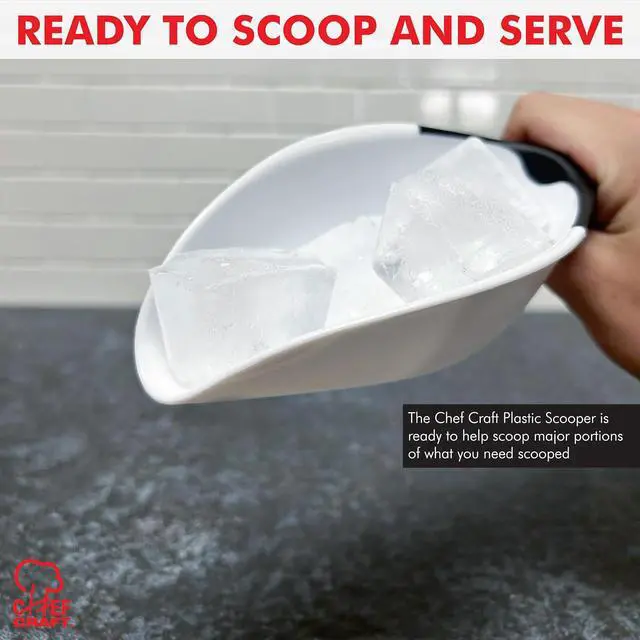 Alt view image 5 of 7 - Chef Craft Select Plastic Scoop, 1 Cup, White
