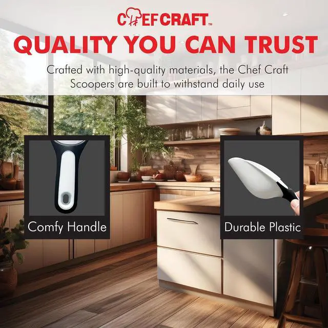 Alt view image 7 of 7 - Chef Craft Select Plastic Scoop, 1 Cup, White