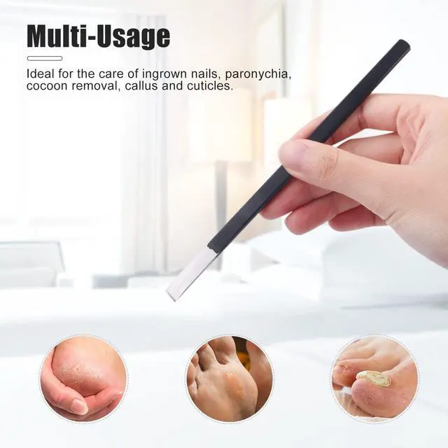 Alt view image 2 of 6 - 4 PCS Pedicure Knife Set Stainless Steel Ingrown Toenail Knife Correction Foot Scraper Clipper Pedicure Nail Remover Kit with Storage Bag for Calluses Beauty Salon Home Use Foot Care - Black