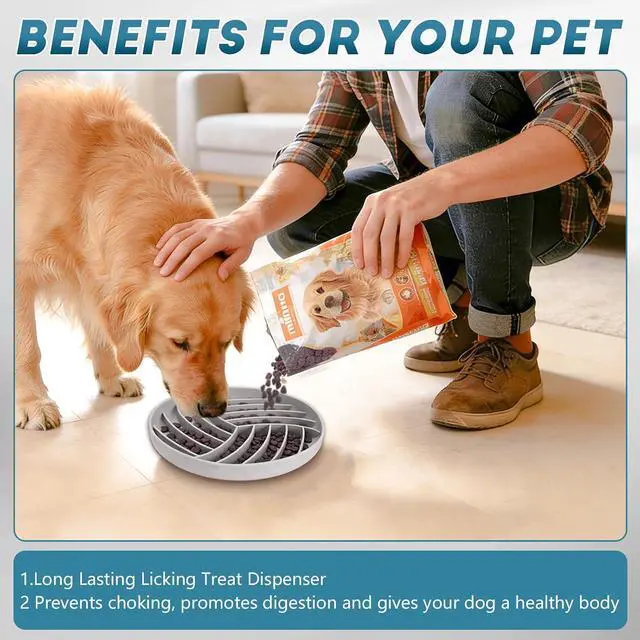 Alt view image 7 of 7 - Silicone Slow Feeder Bowls for Dogs and Cats - Wet Food, Suction Cups, Interactive, Reduces Boredom, Anxiety, Anti-Choking, Non-Slip Design (Gray)