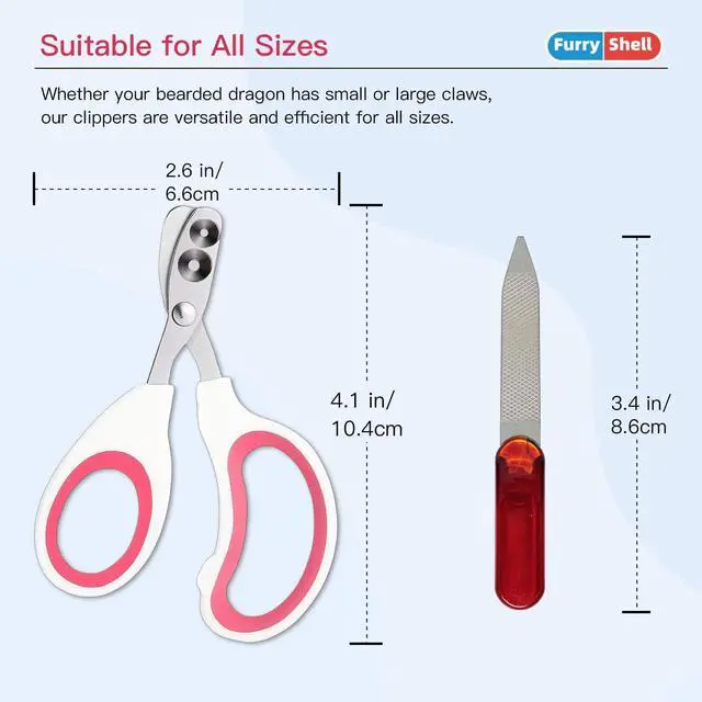 Alt view image 2 of 7 - Professional Stainless Steel Bearded Dragon Nail Clippers and File - Perfect Pet Grooming Tool for Bearded Dragon, Lizard,Turtle,Chameleon - Reptile Care Supplies