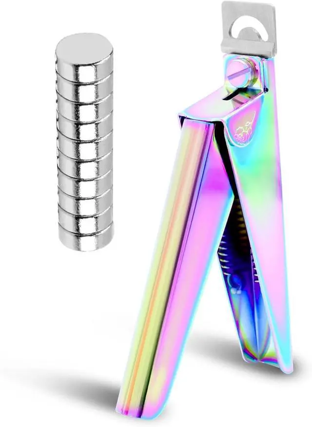 Main image of Acrylic Nail Clippers with Magnetic Sizers,Nail Tip Cutter for Home | Stainless Steel, Nail Cutter for Acrylic, Gel, False and Extension Nails, Length Guide Manicure Tool,Cleaner Cut & Less Filin