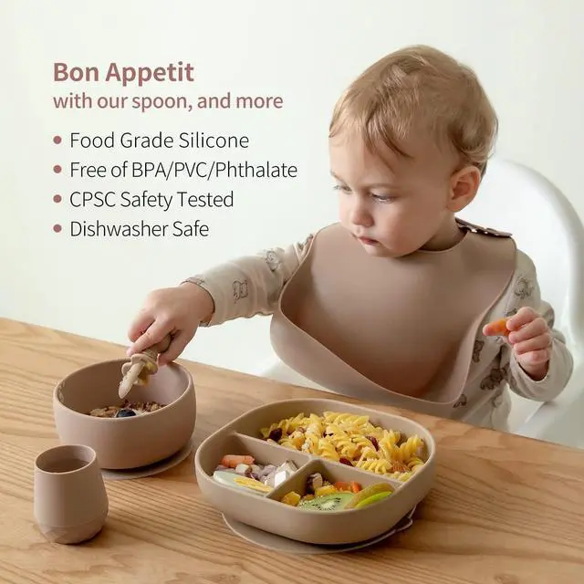 Alt view image 4 of 7 - SAMiGO Silicone Baby Spoons Self Feeding 6+ Months, Infant Utensils, 3 Pack | First Stage Spoons, Baby Led Weaning Supplies, Feeding Eating Essentials, Starting Solid Food Must Haves, Toddler Spoons